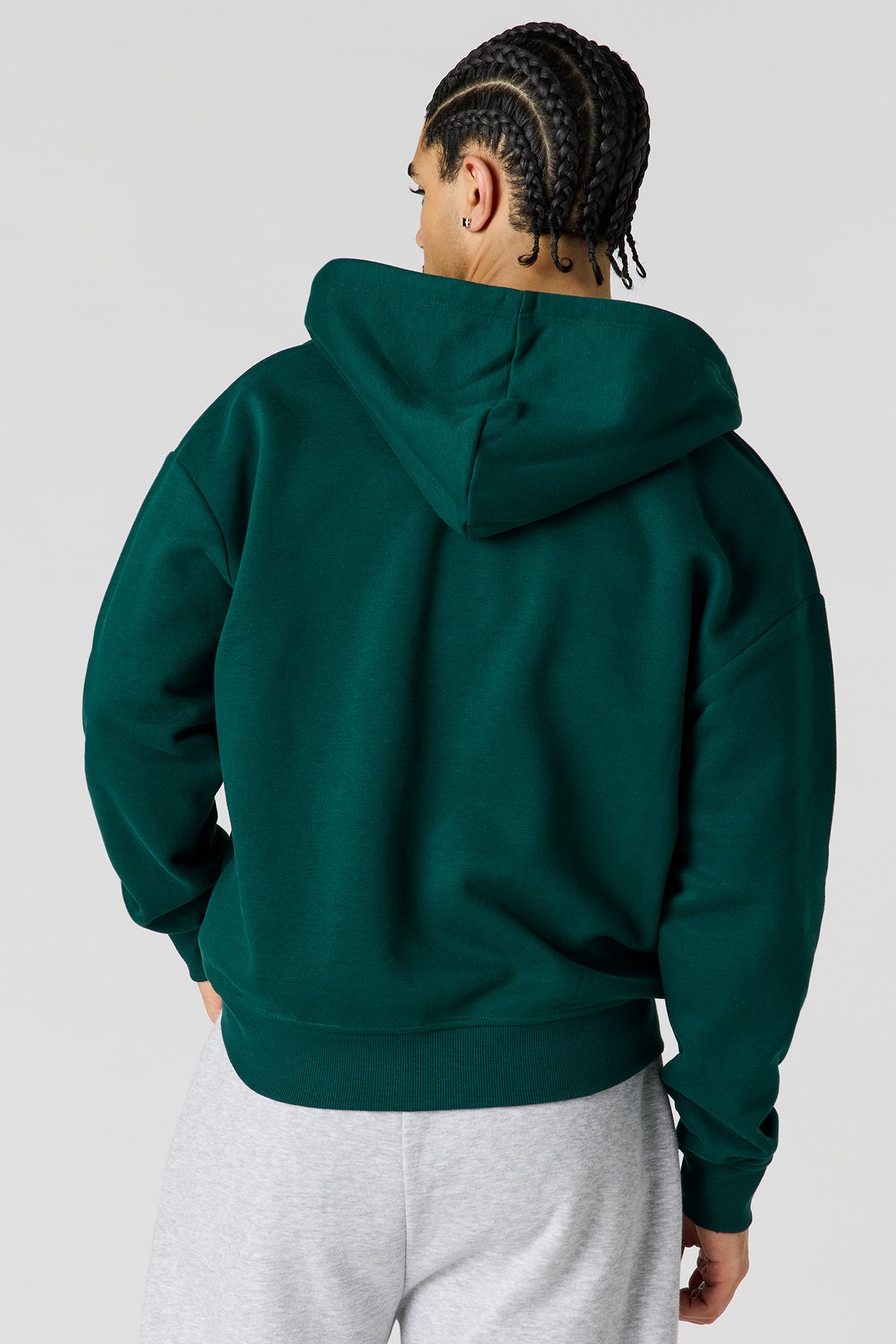 Alt View 2. Premium Heavyweight Fleece Zip-Up Hoodie - Hunter Green
