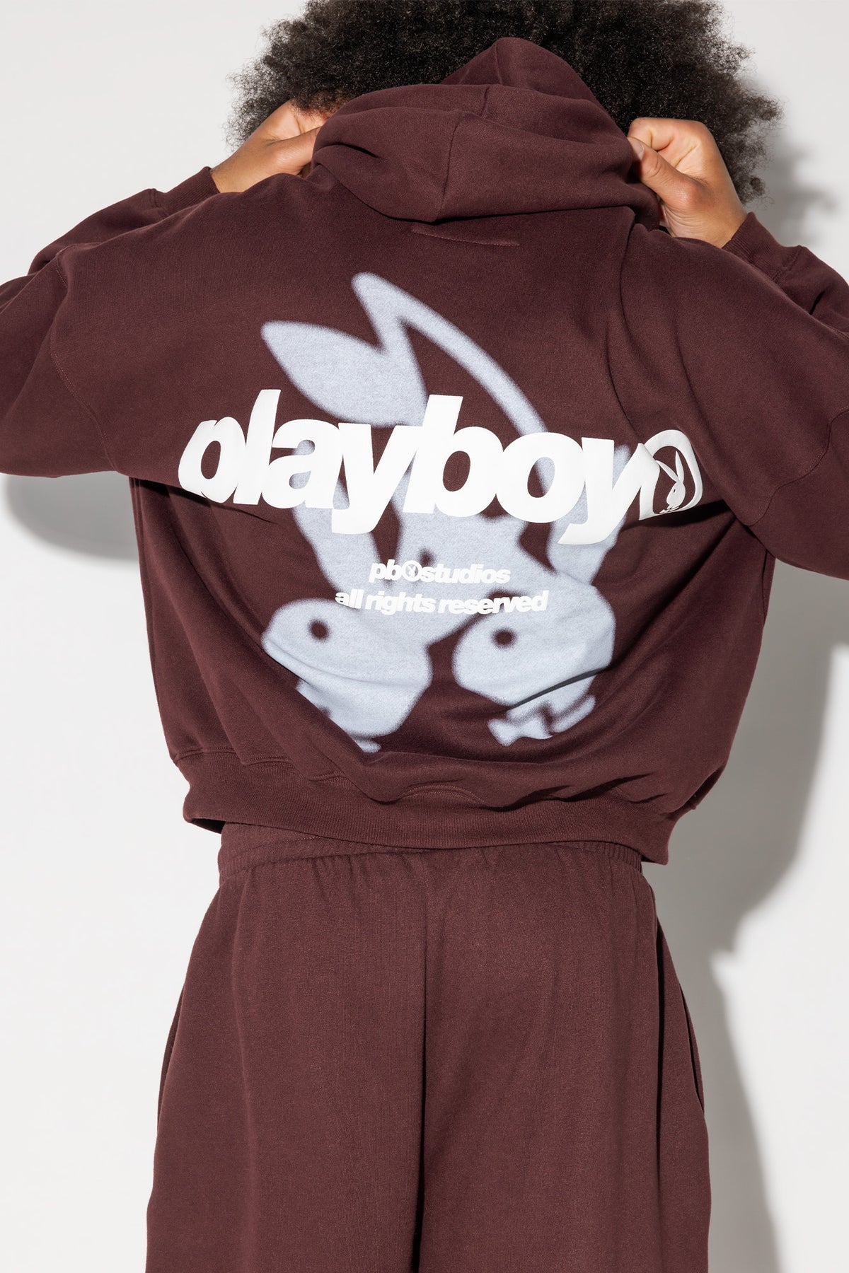 Haut baggy à capuchon en molleton avec imprimé Playboy
