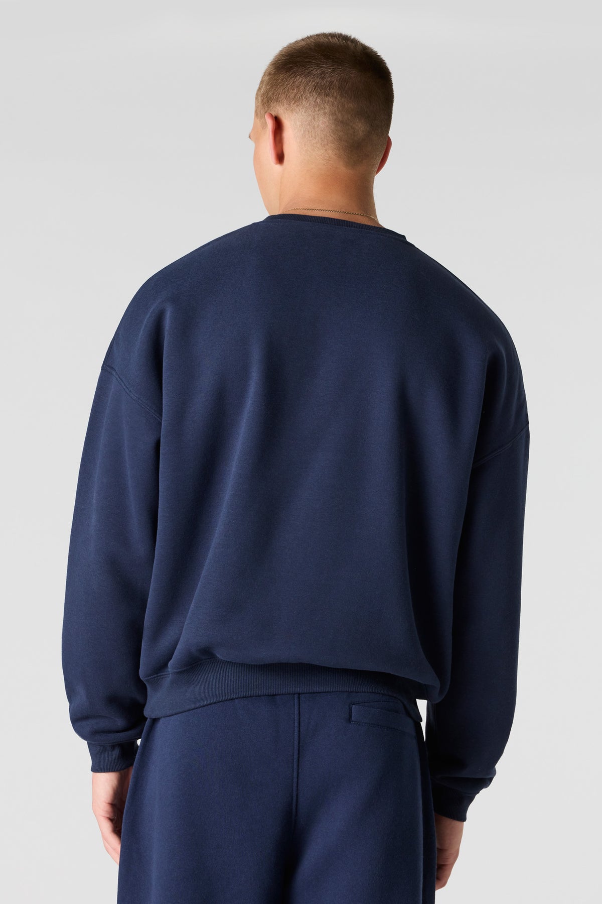 Alt View 2. Premium Heavyweight Fleece Boxy Sweatshirt - Navy