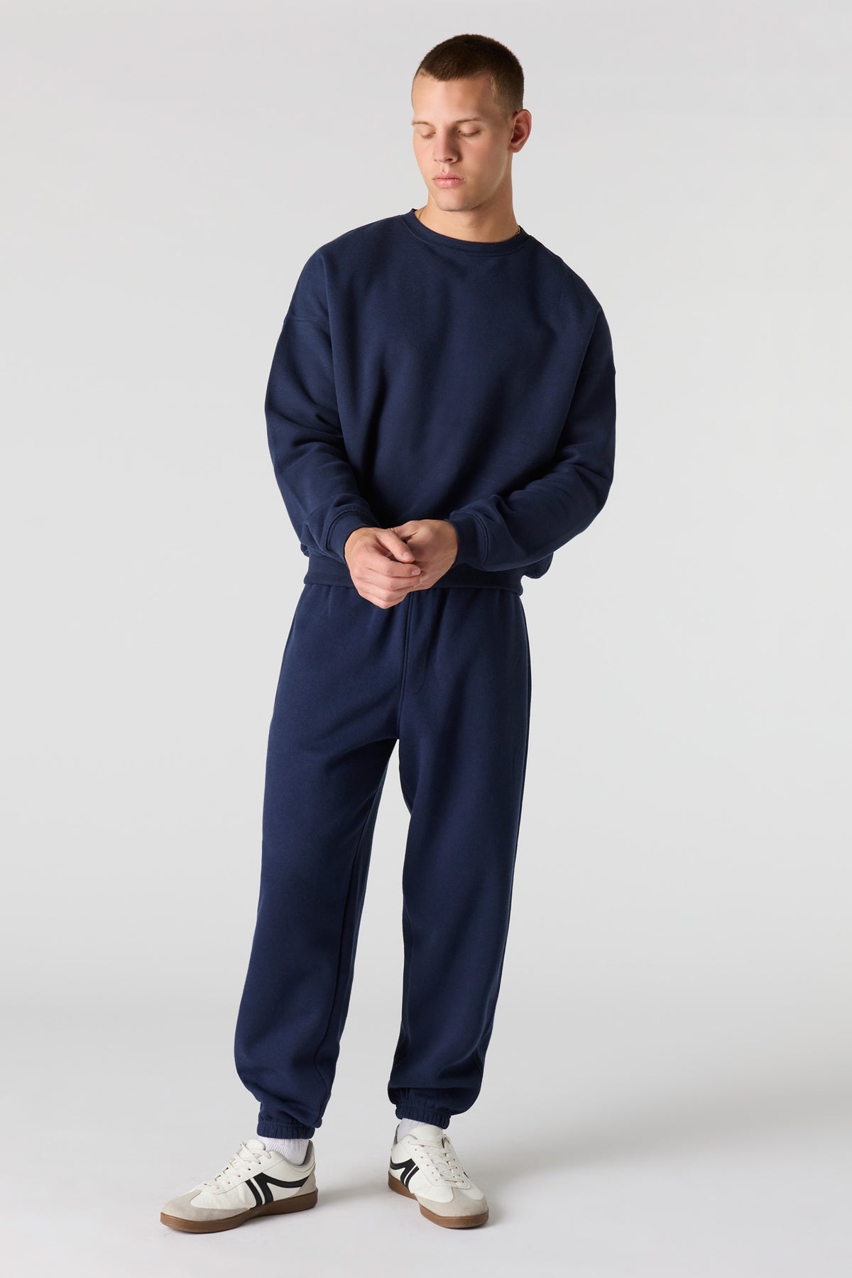 Alt View 3. Premium Heavyweight Fleece Boxy Sweatshirt - Navy