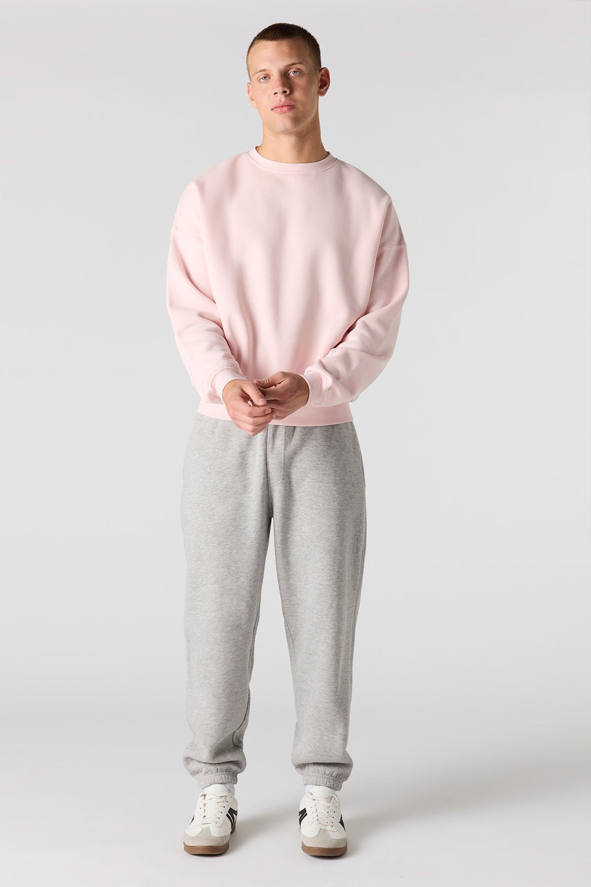 Alt View 3. Premium Heavyweight Fleece Boxy Sweatshirt - Light Pink