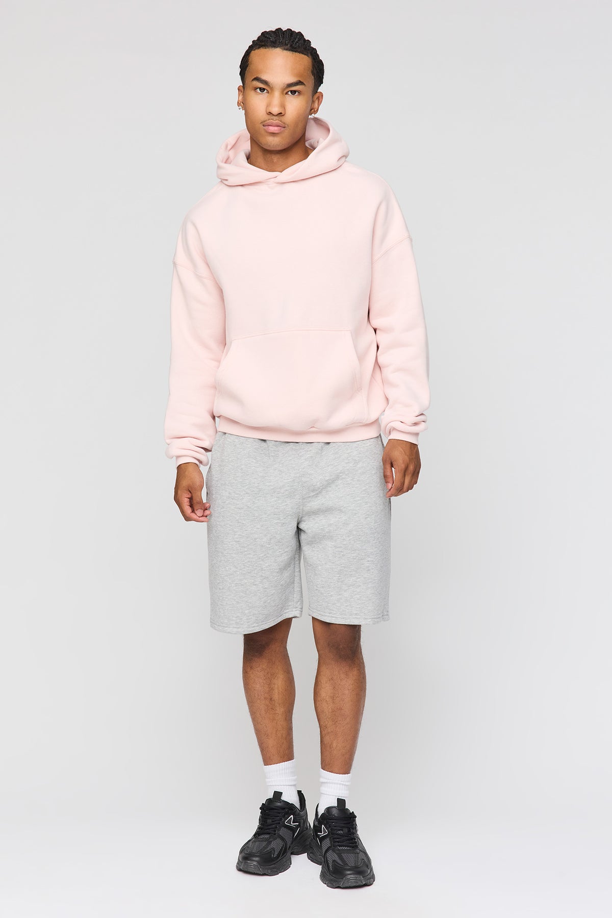 Alt View 3. Premium Heavyweight Fleece Boxy Hoodie - Light Pink