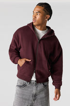 2-Way Zip-Up Boxy Feece Hoodie