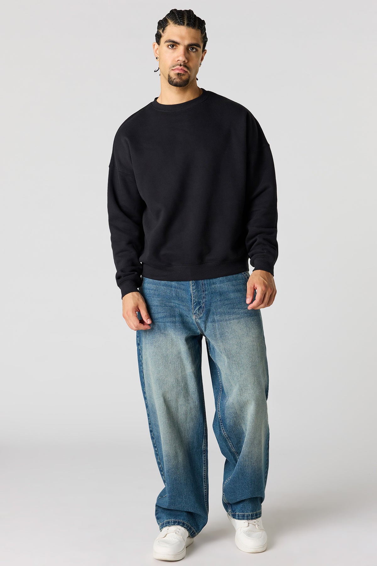 Alt View 3. Premium Heavyweight Fleece Boxy Sweatshirt - Black