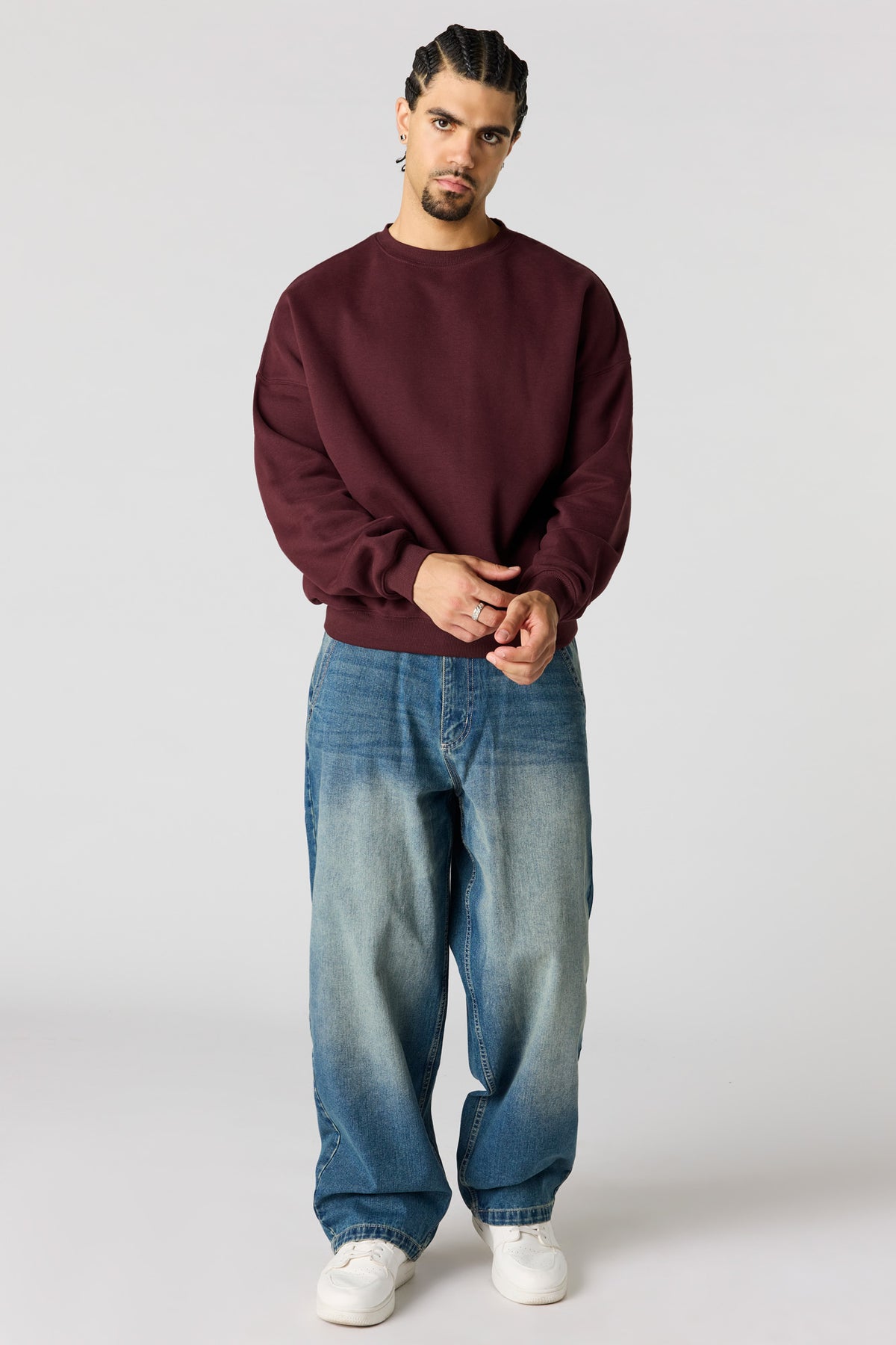 Alt View 3. Premium Heavyweight Fleece Boxy Sweatshirt - Dark Brown