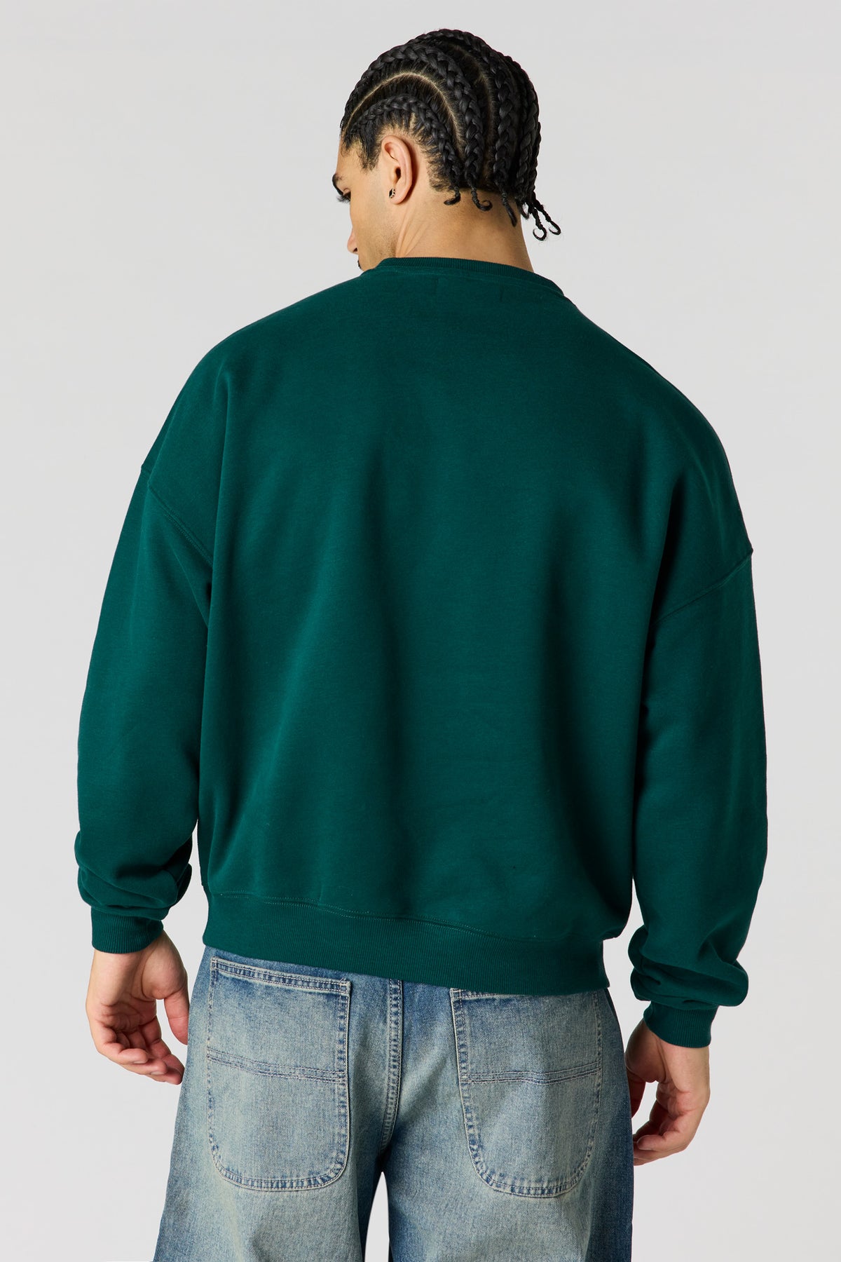 Alt View 2. Premium Heavyweight Fleece Boxy Sweatshirt - Hunter Green