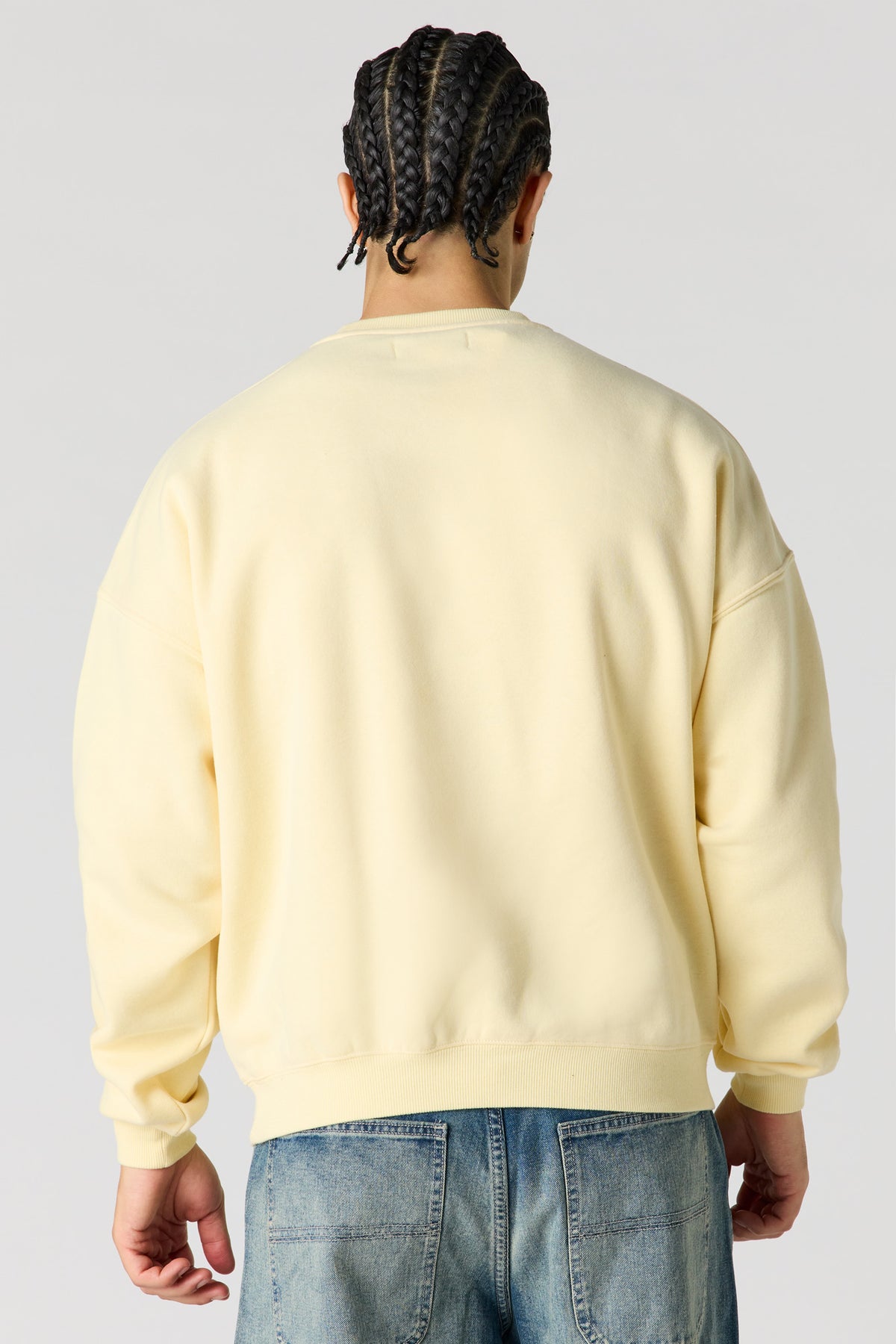 Alt View 2. Premium Heavyweight Fleece Boxy Sweatshirt - Pale Yellow