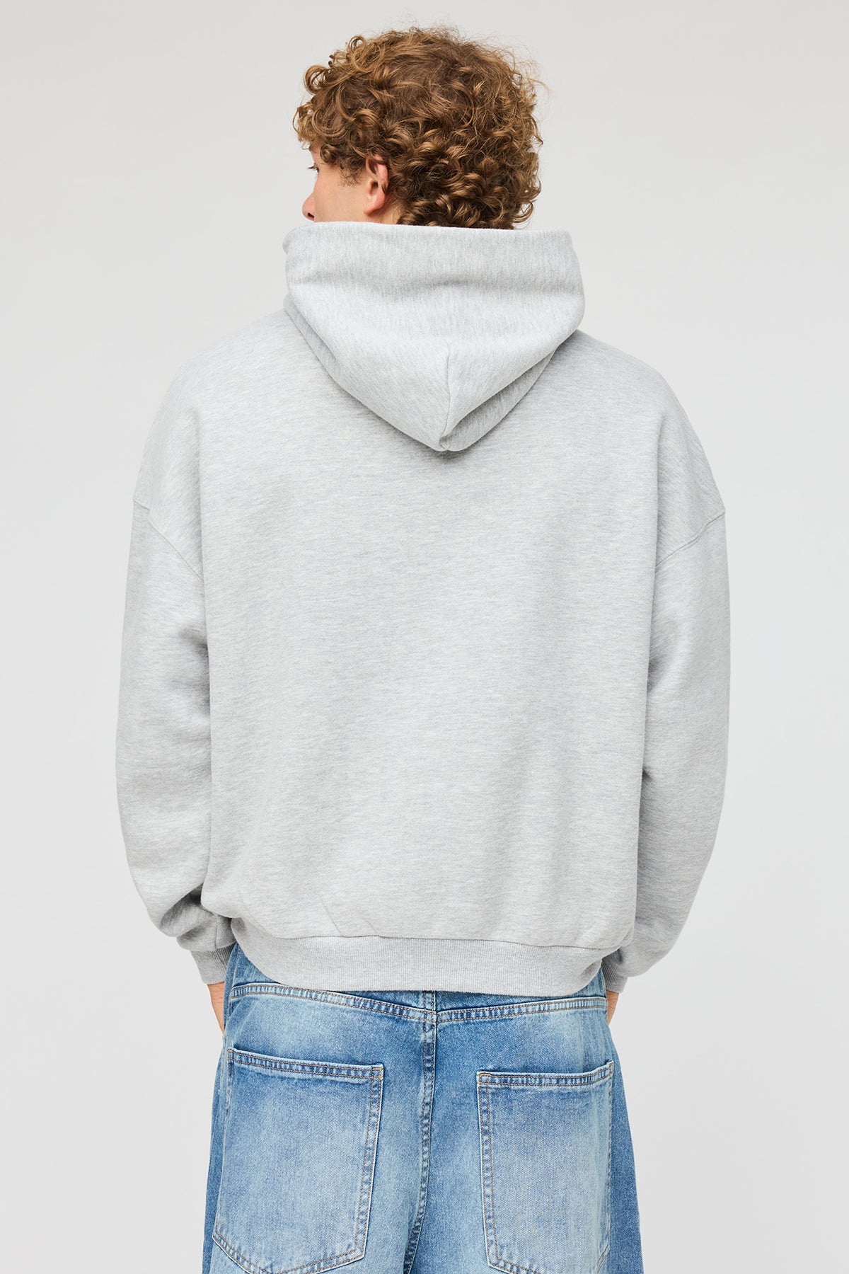 Alt View 2. Premium Heavyweight Fleece Boxy Hoodie - Heather Grey