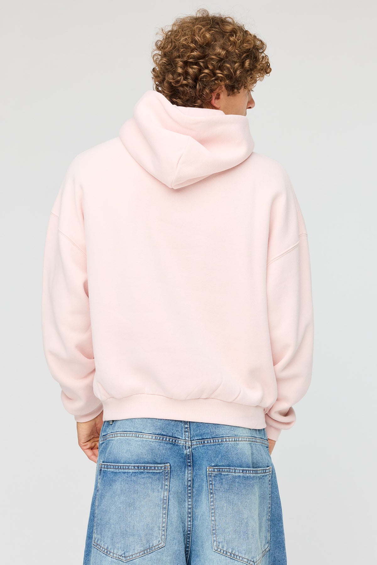 Alt View 2. Premium Heavyweight Fleece Boxy Hoodie - Light Pink