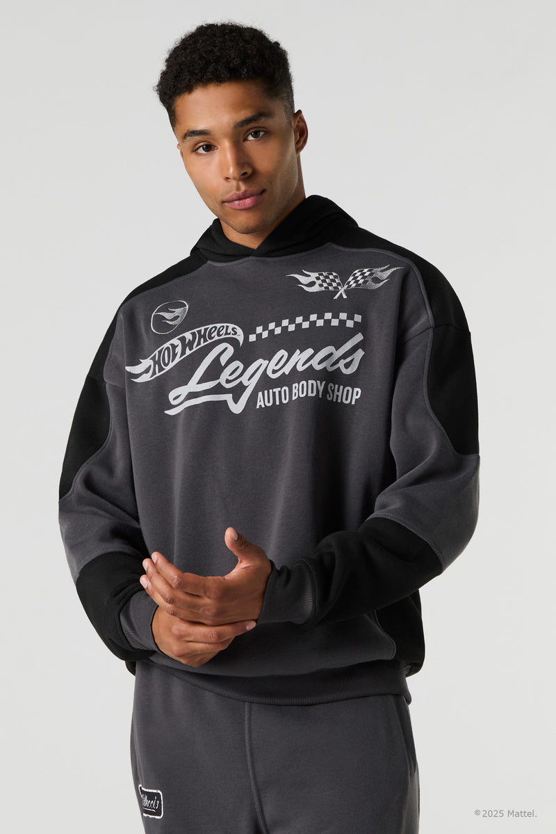 Haut carré à capuchon en molleton avec motif brodé Hot Wheels