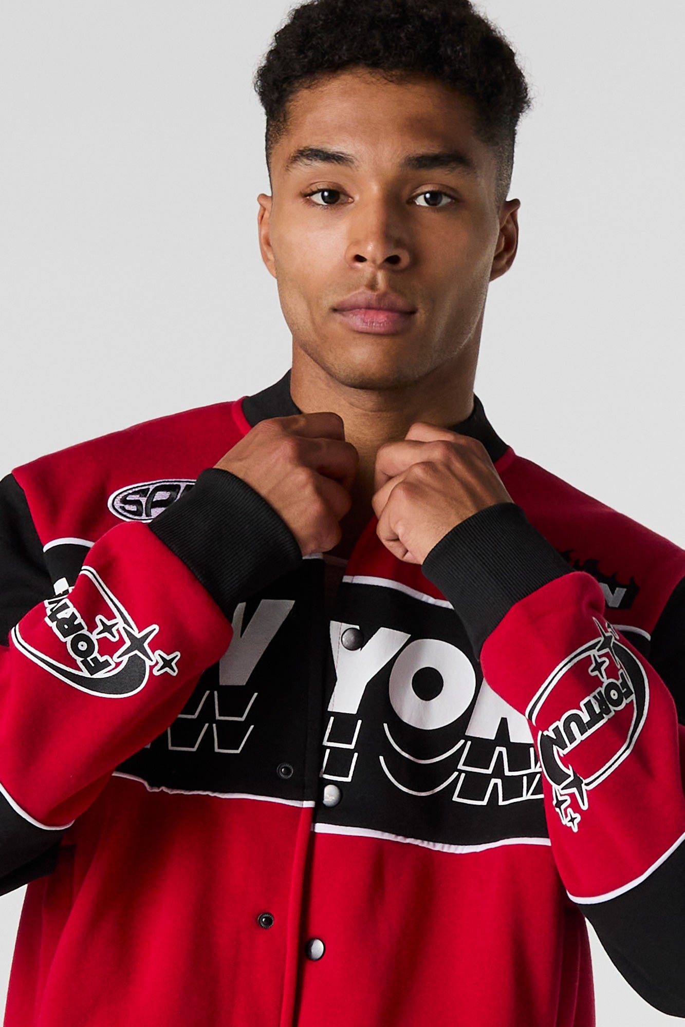 New York Embroidered Fleece Racing Jacket – Urban Planet