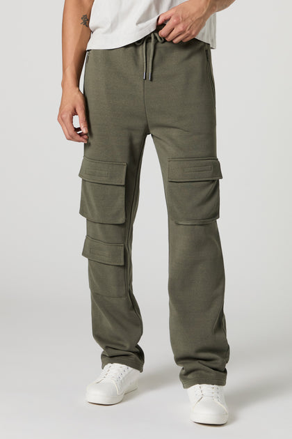 Pantalon d'entraînement cargo en molleton avec poches multiples