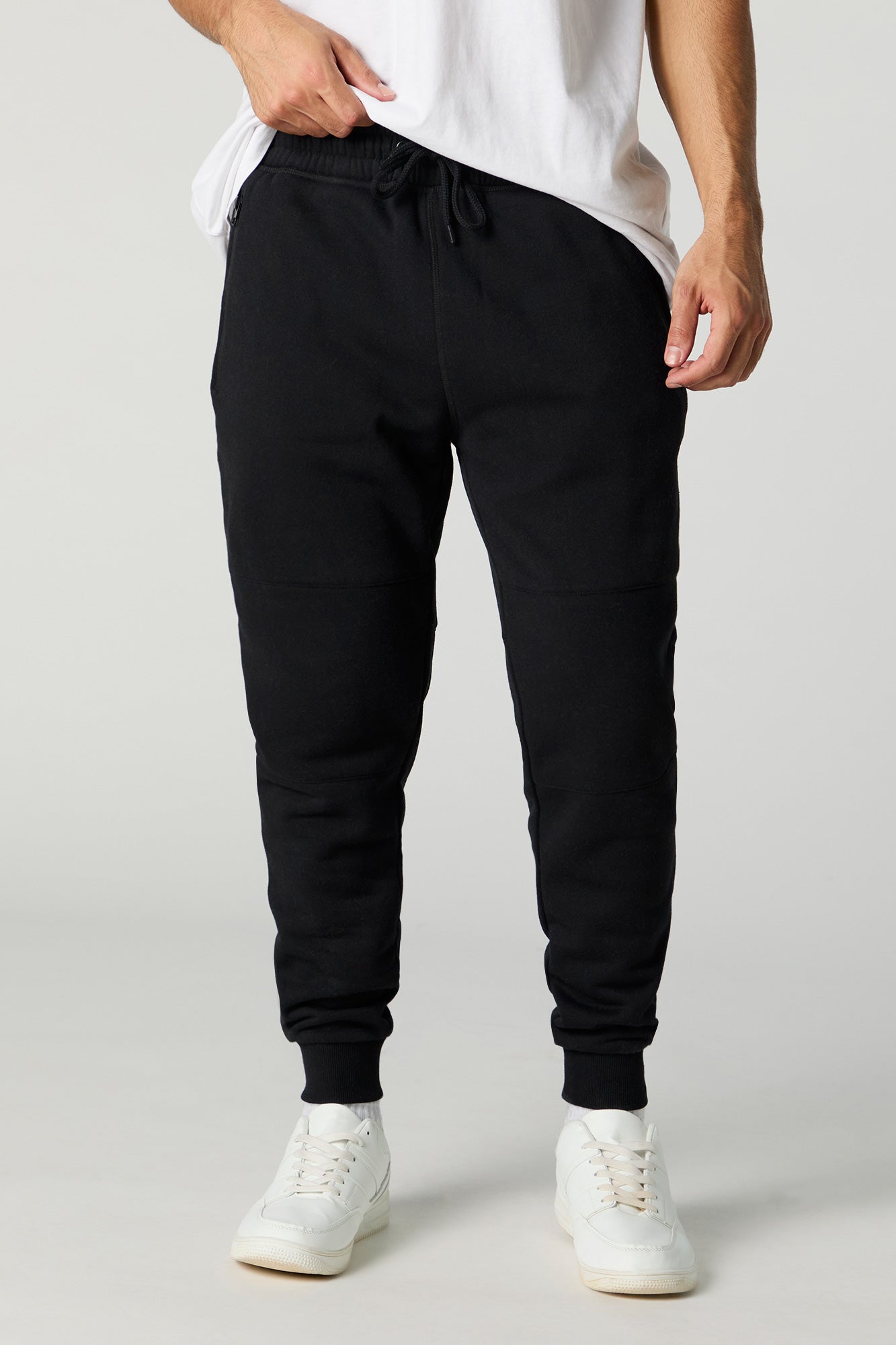 Drawstring Zipper Pocket Fleece Jogger