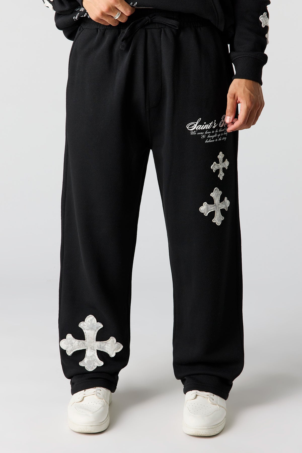 Vue alternative 2. Pantalon d'entraînement à jambe large en molleton imprimé