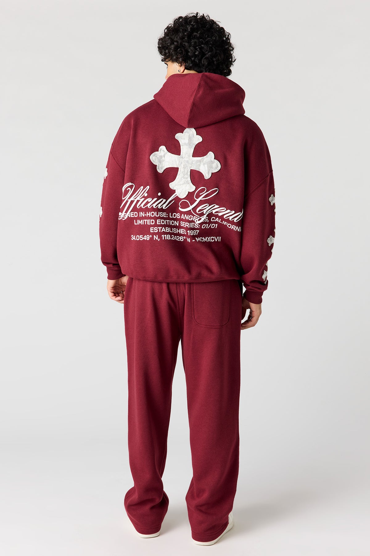 Vue alternative 3. Pantalon d'entraînement à jambe large en molleton imprimé