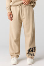 Graphic Fleece Wide Leg Sweatpant