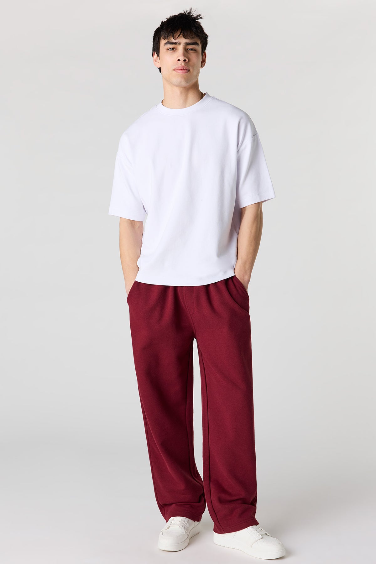 Alt View 2. Premium Heavyweight Fleece Baggy Sweatpant - Burgundy