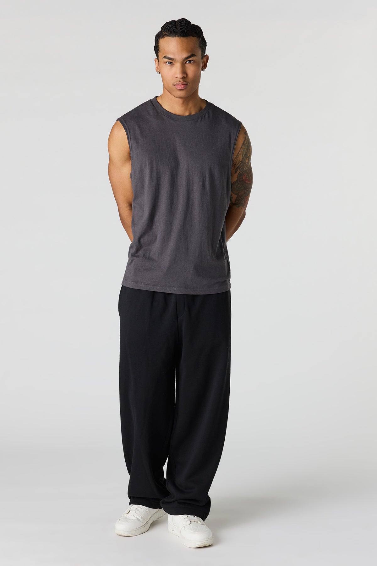 Alt View 2. Fleece Baggy Sweatpant - Black