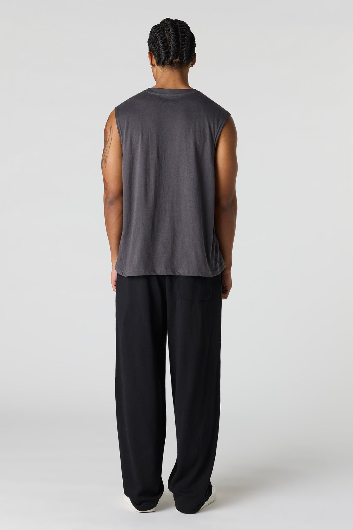 Alt View 3. Fleece Baggy Sweatpant - Black