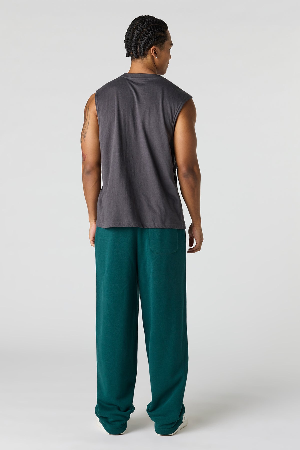 Alt View 3. Fleece Baggy Sweatpant - Hunter Green