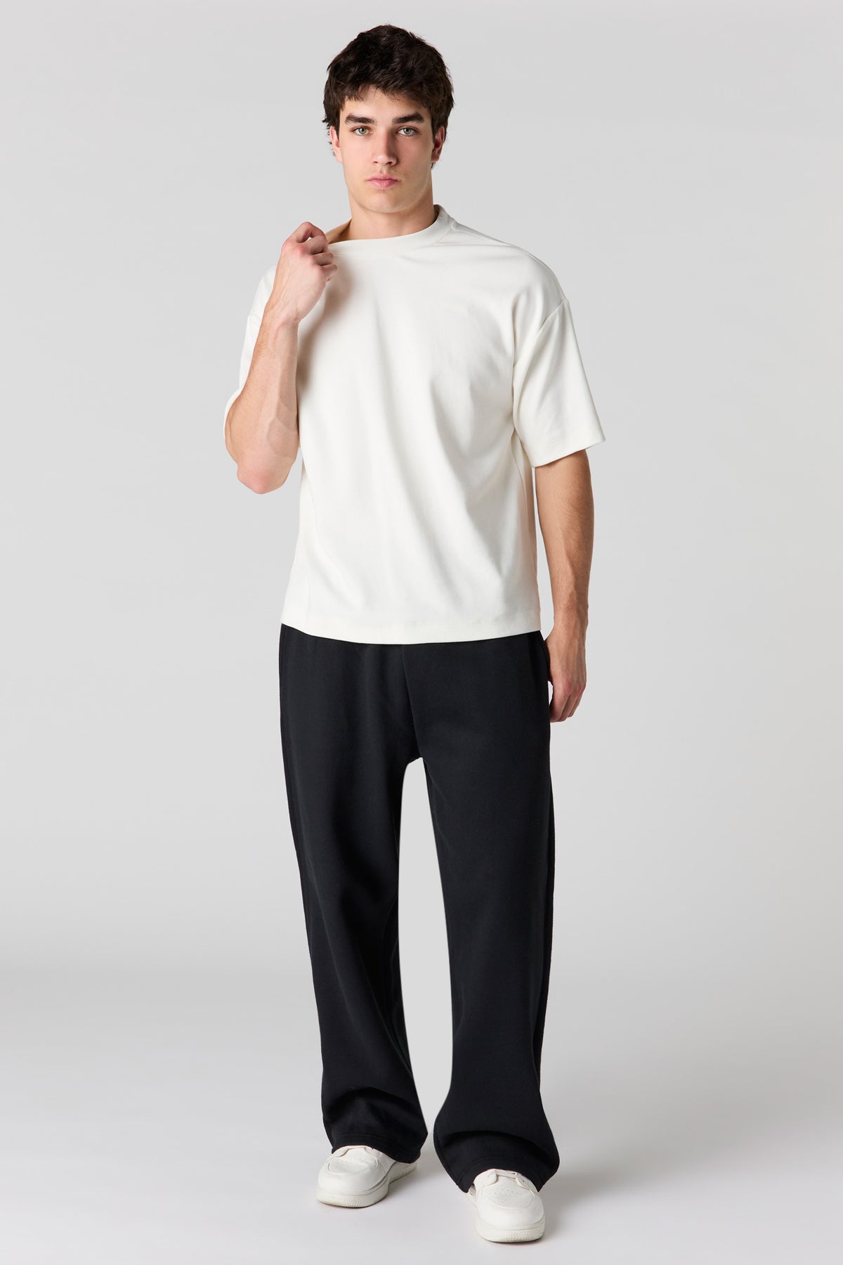 Vue alternative 2. Pantalon d'entraînement à jambe large en molleton lourd de qualité supérieure