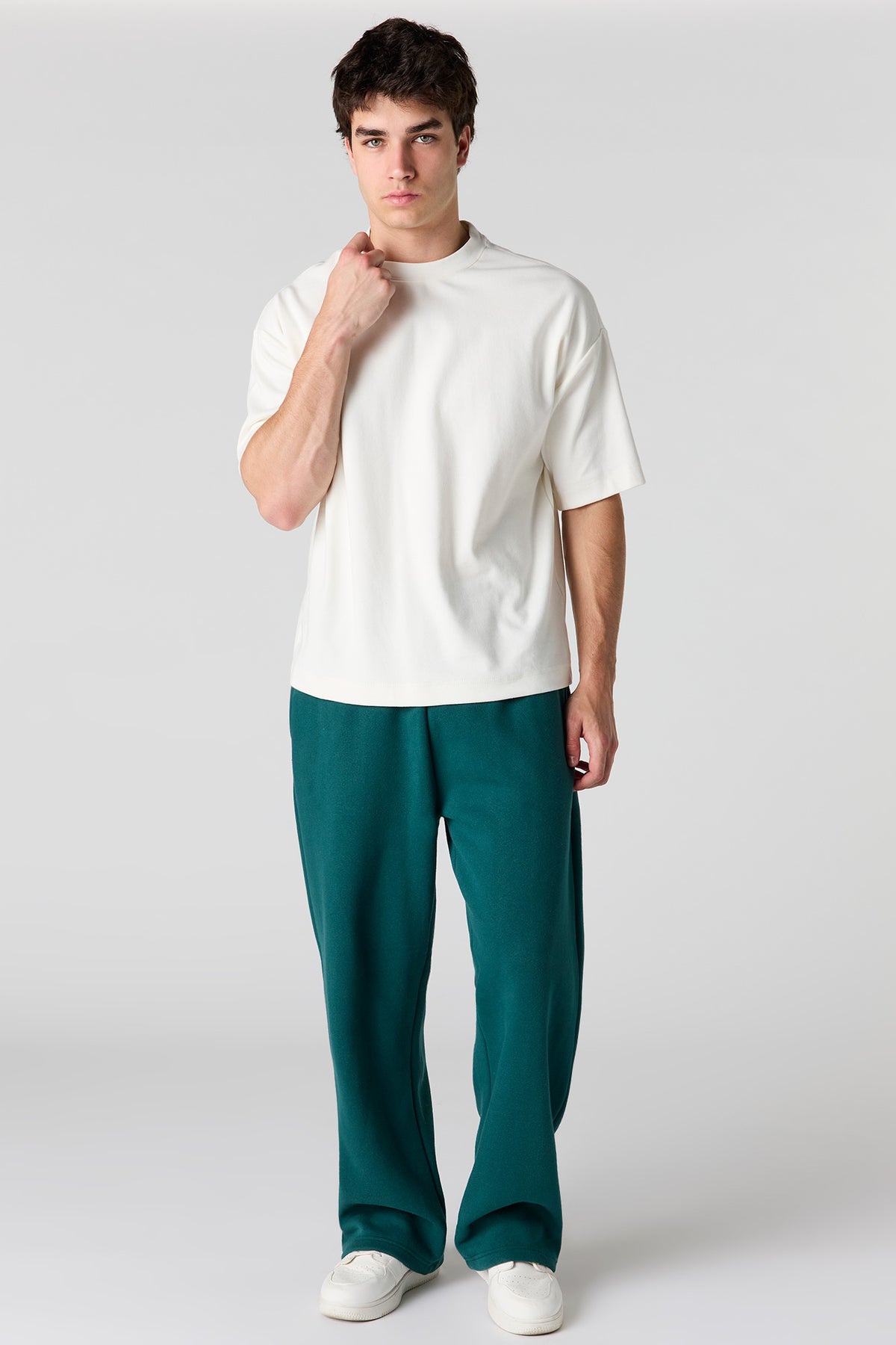 Vue alternative 2. Pantalon d'entraînement à jambe large en molleton lourd de qualité supérieure