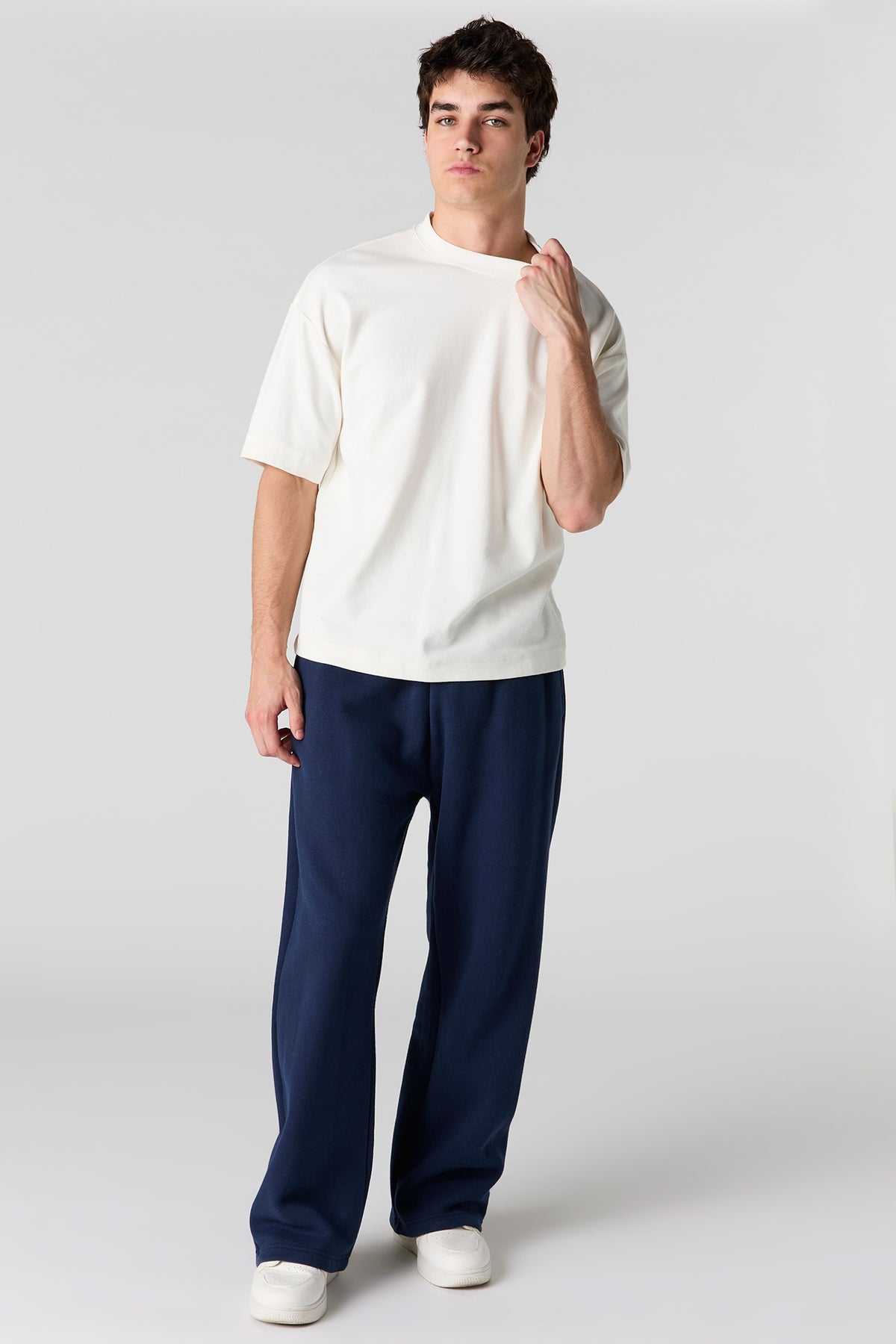 Vue alternative 2. Pantalon d'entraînement à jambe large en molleton lourd de qualité supérieure