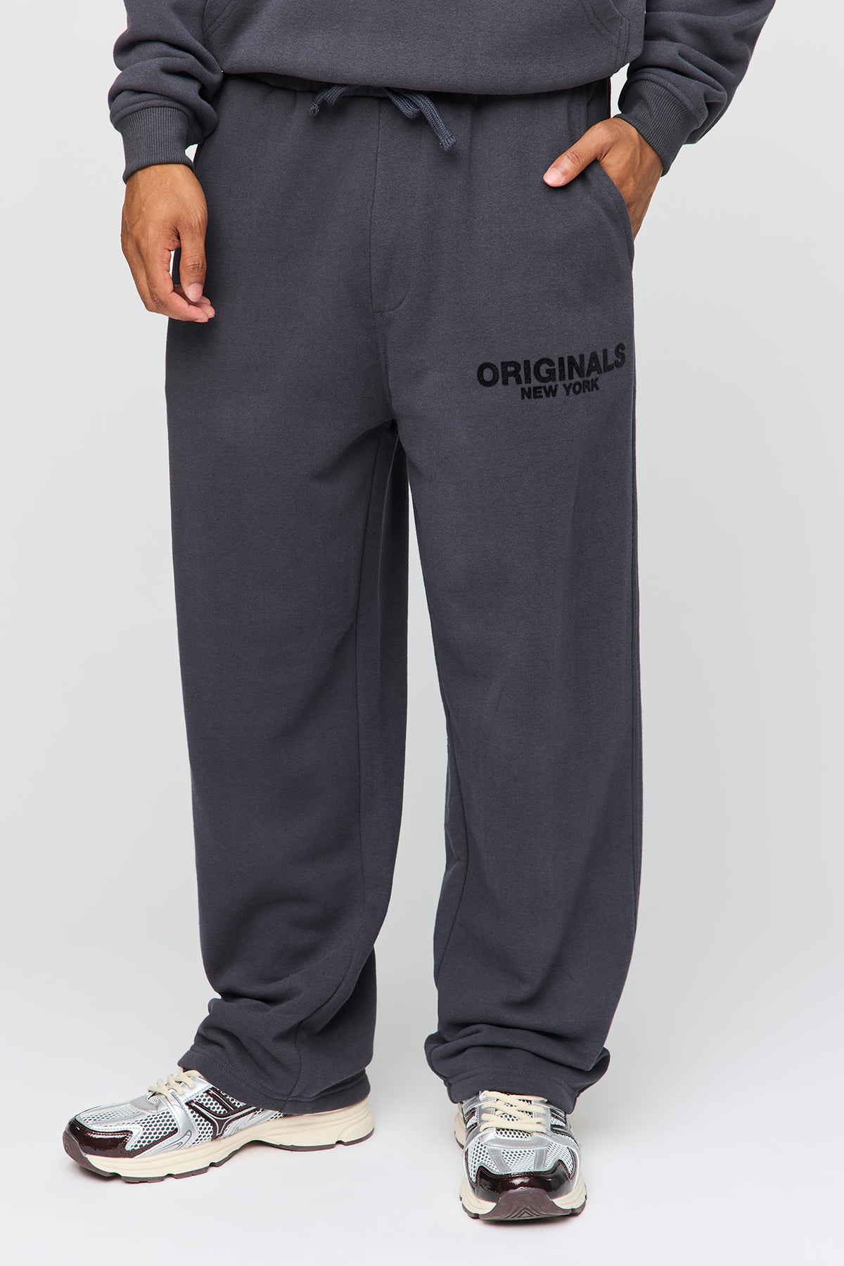 Pantalon d'entraînement baggy en molleton lourd supérieur imprimé