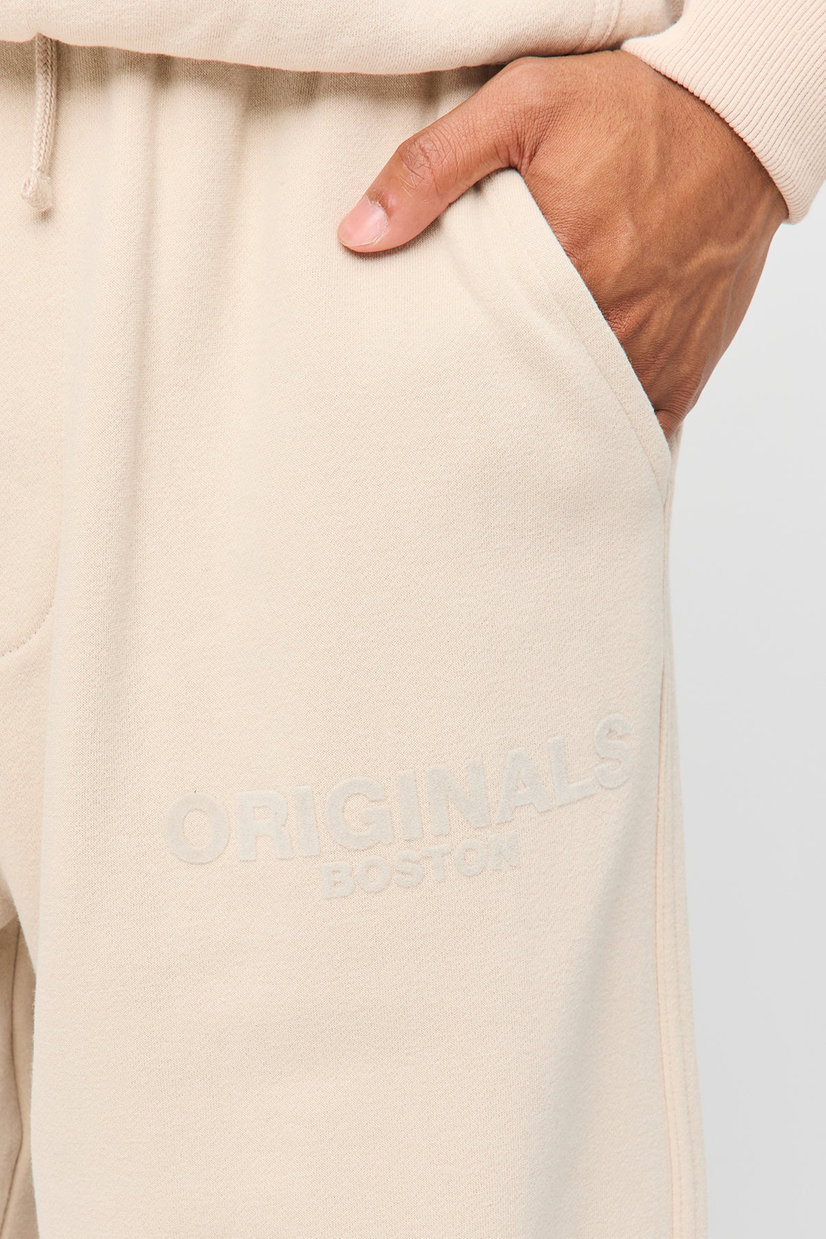 Alt View 4. Premium Heavyweight Fleece Baggy Graphic Sweatpant - Tan