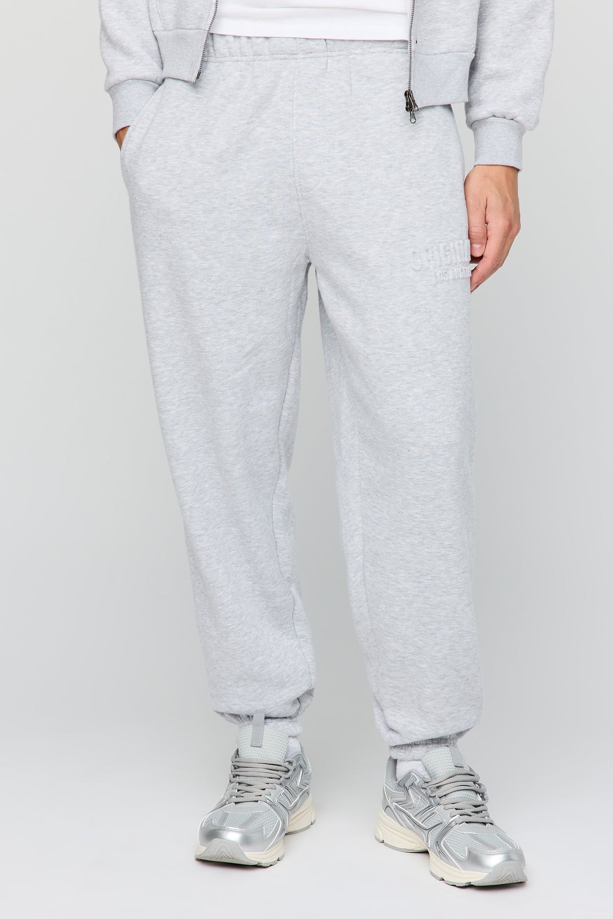 Pantalon d'entraînement baggy en molleton lourd supérieur embossé