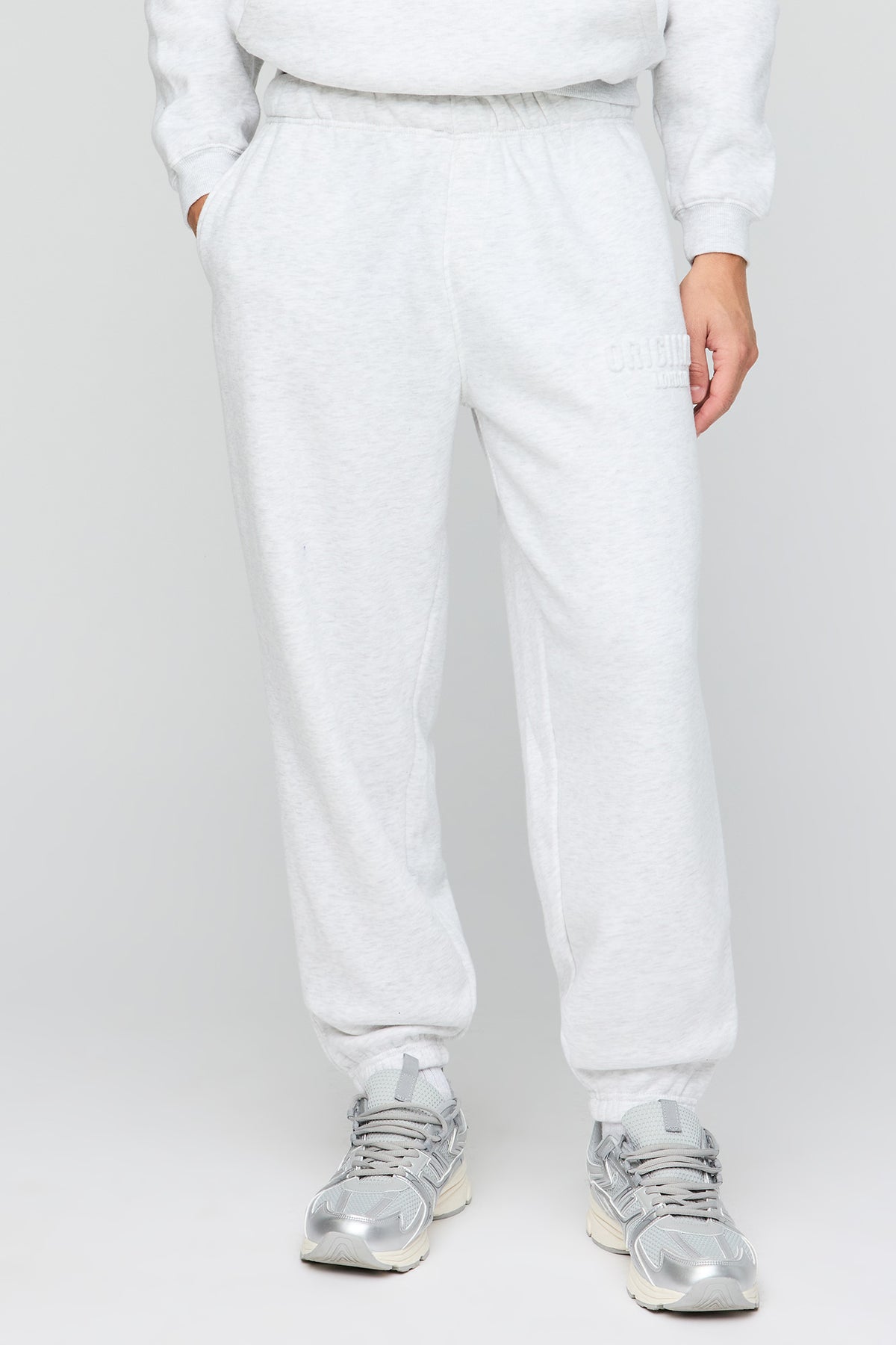 Pantalon d'entraînement baggy en molleton lourd supérieur embossé