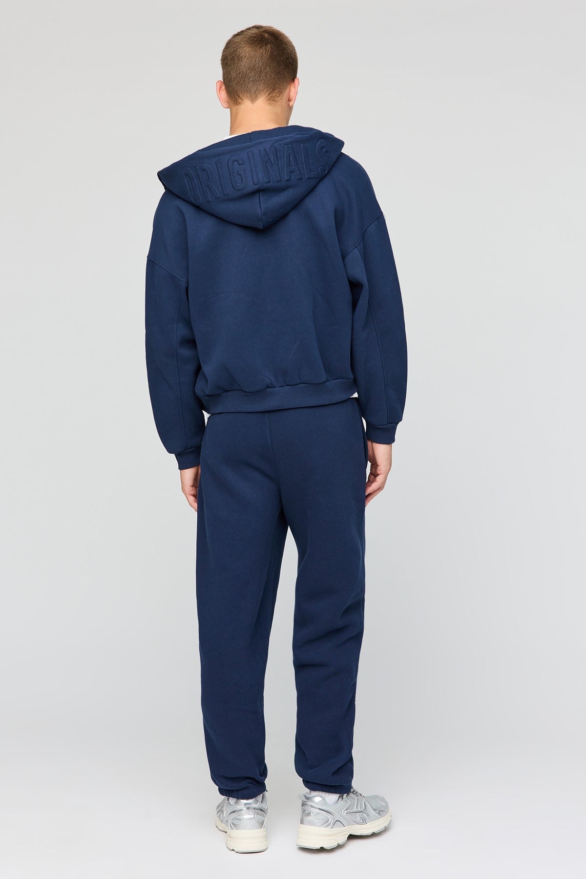 Alt View 3. Premium Heavyweight Fleece Embossed Baggy Sweatpant - Navy
