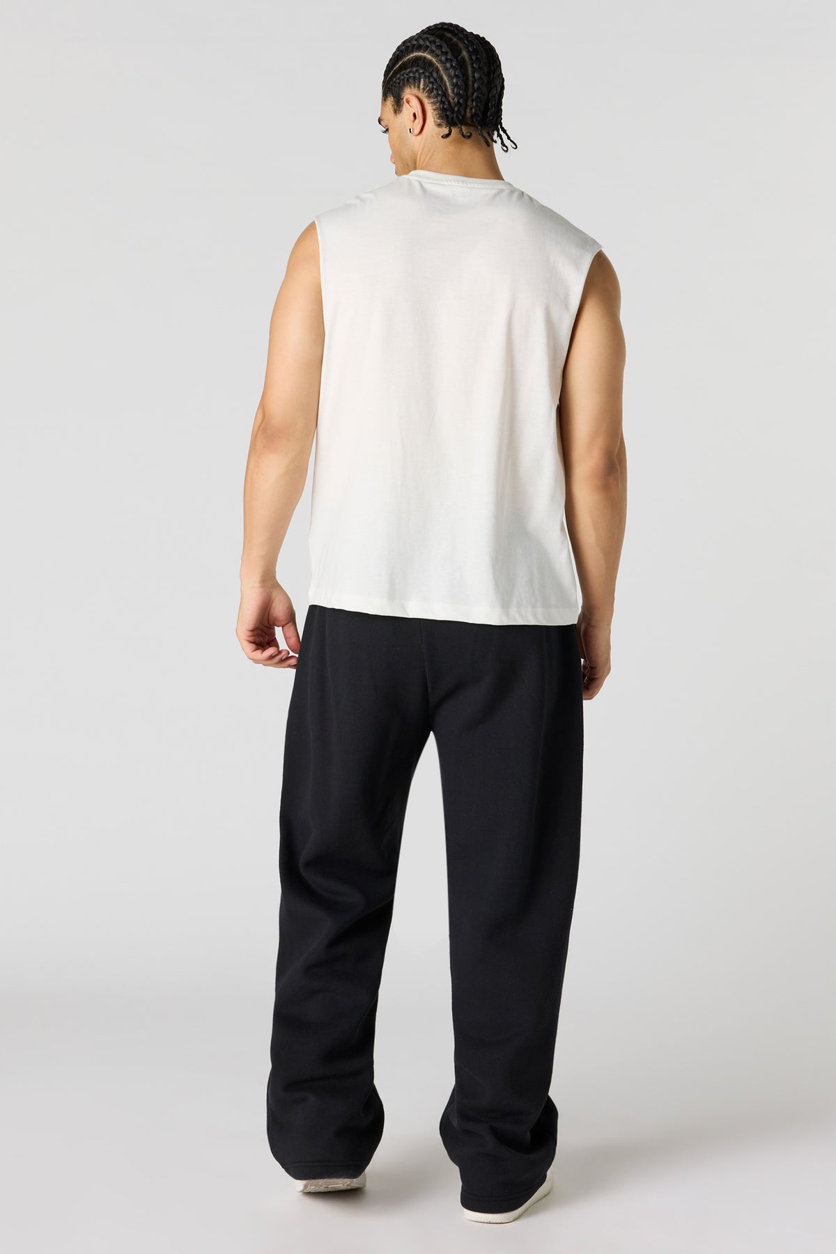 Alt View 3. Premium Heavyweight Fleece Wide Leg Sweatpant - Black