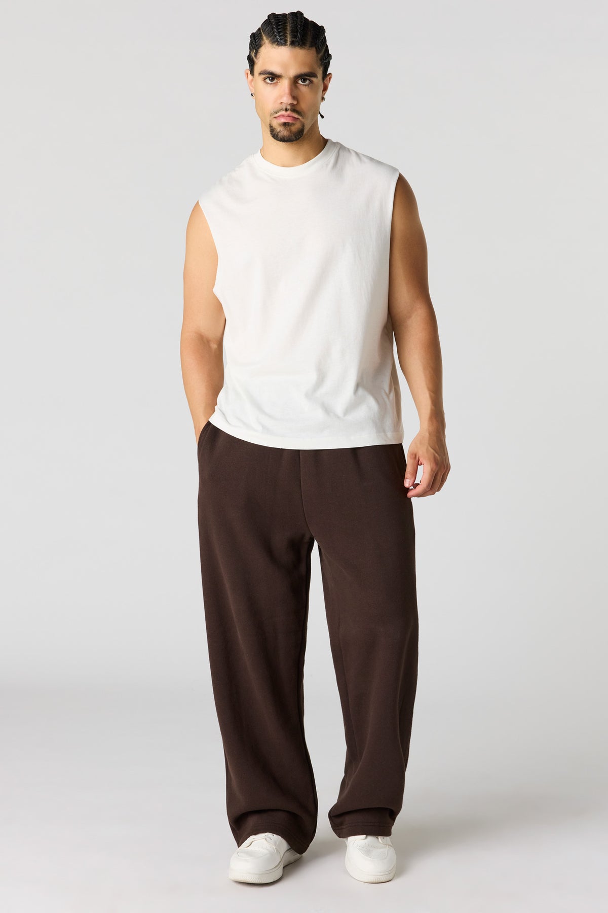 Vue alternative 2. Pantalon d'entraînement à jambe large en molleton lourd supérieur