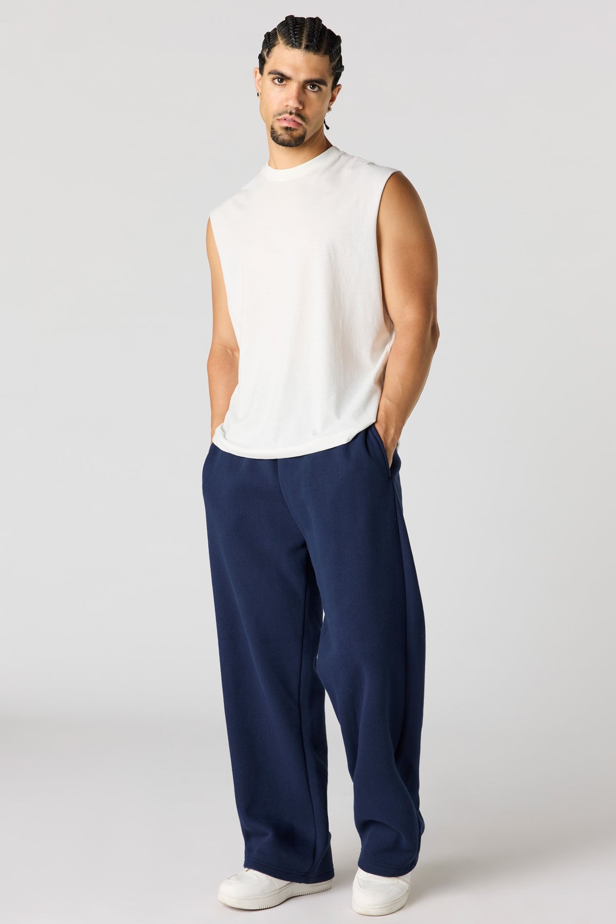 Vue alternative 2. Pantalon d'entraînement à jambe large en molleton lourd supérieur