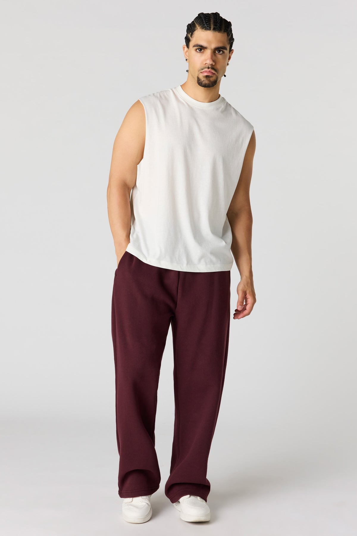 Vue alternative 2. Pantalon d'entraînement à jambe large en molleton lourd supérieur
