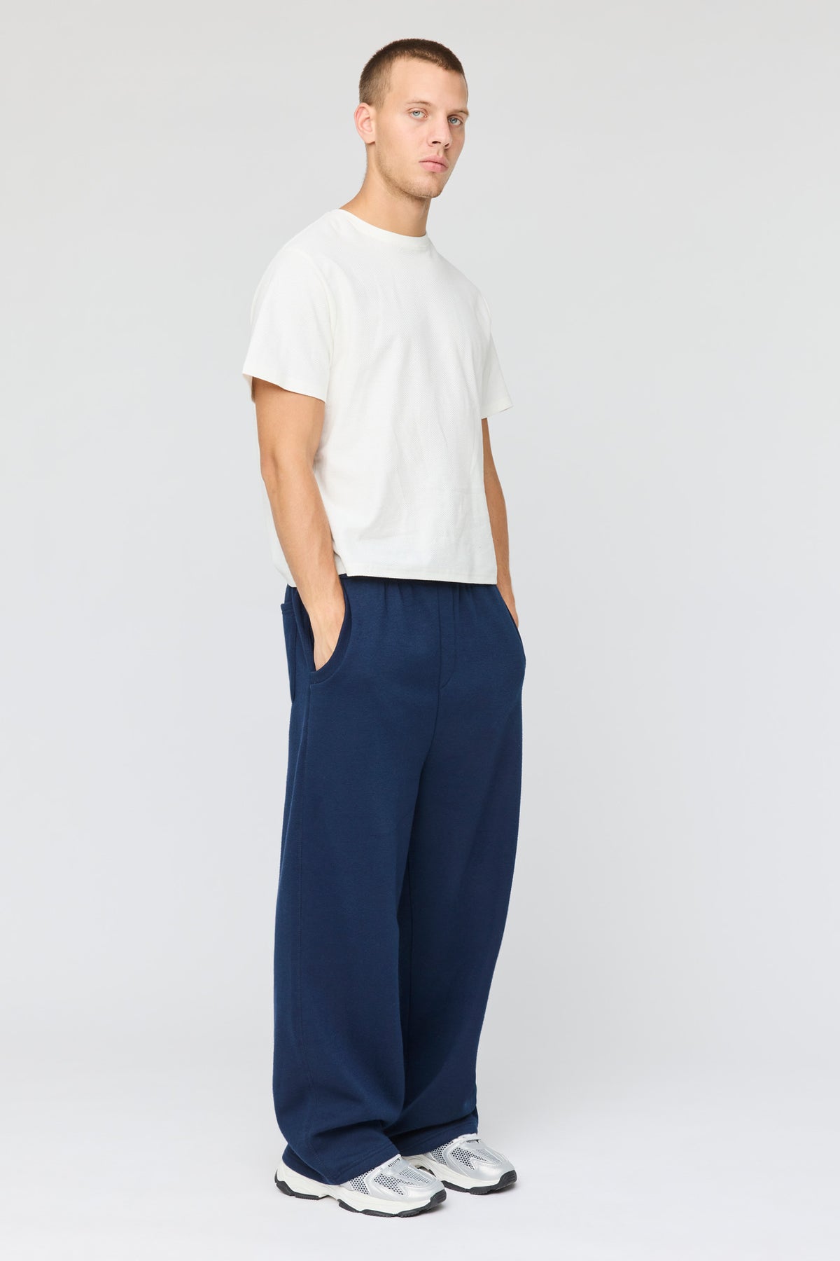 Alt View 2. Fleece Super Baggy Sweatpant - Navy