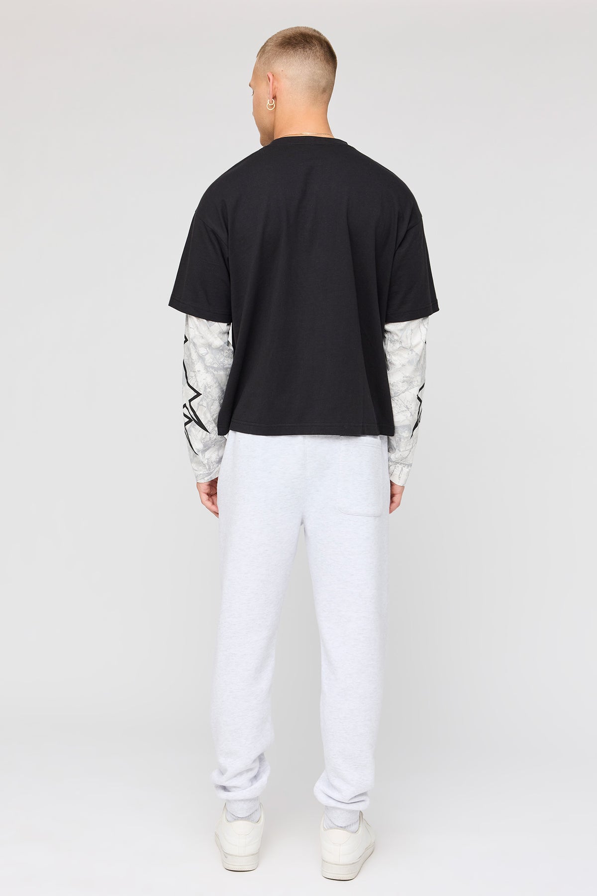 Alt View 3. Fleece Jogger - Light Grey