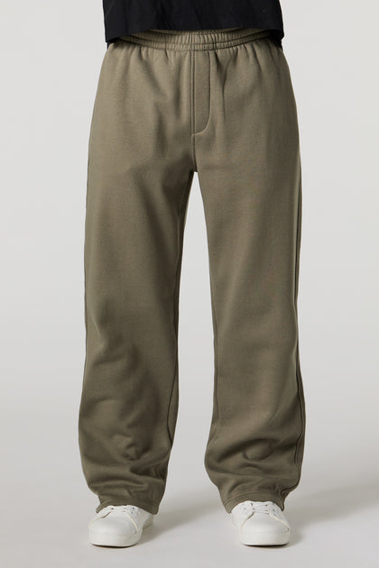 Solid Open Bottom Fleece Jogger