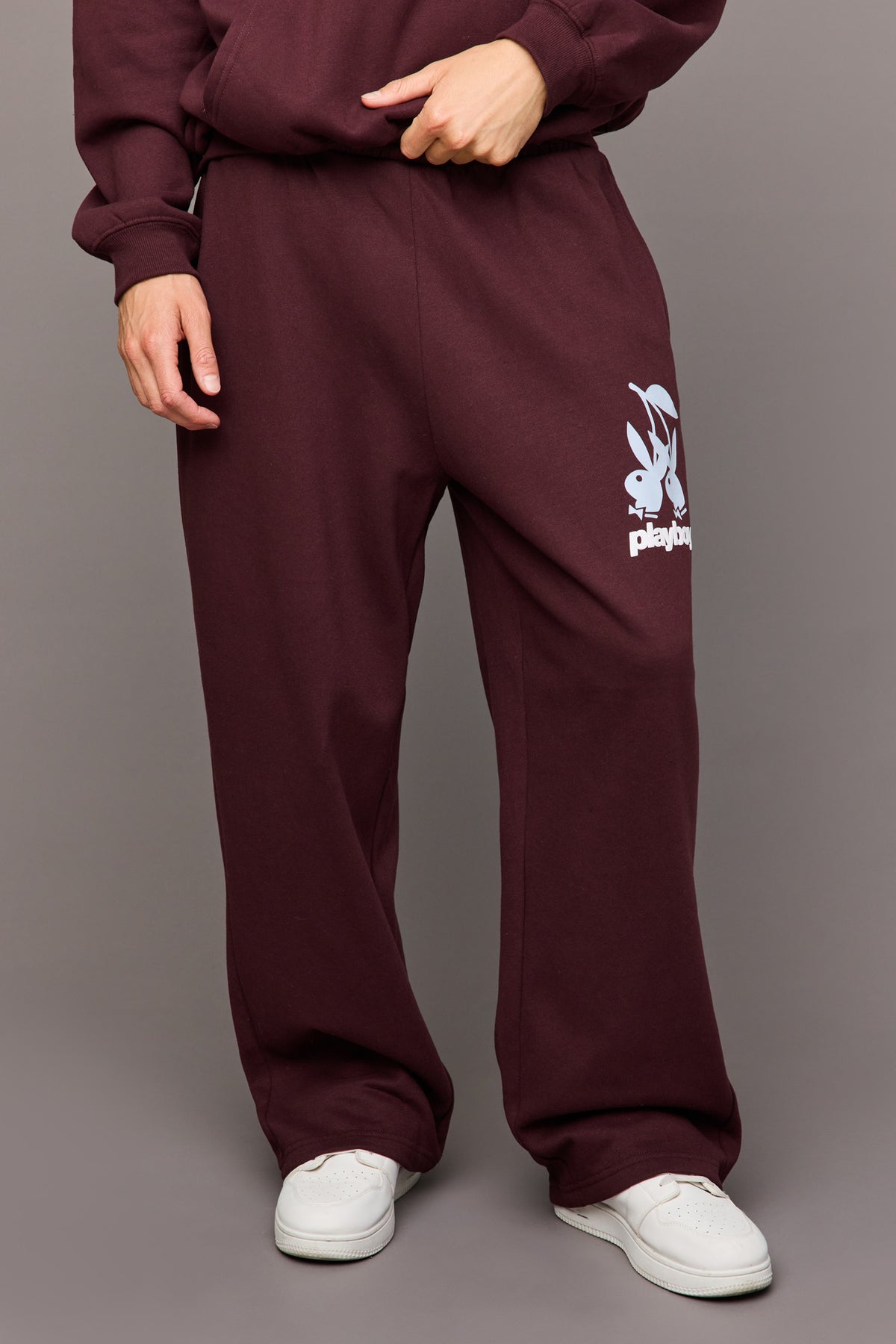 Pantalon d'entraînement à jambe large en molleton avec imprimé Playboy