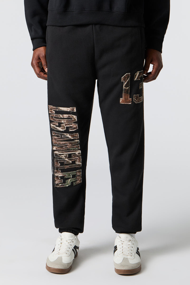 Jogger en molleton avec empiècement et motif camouflage