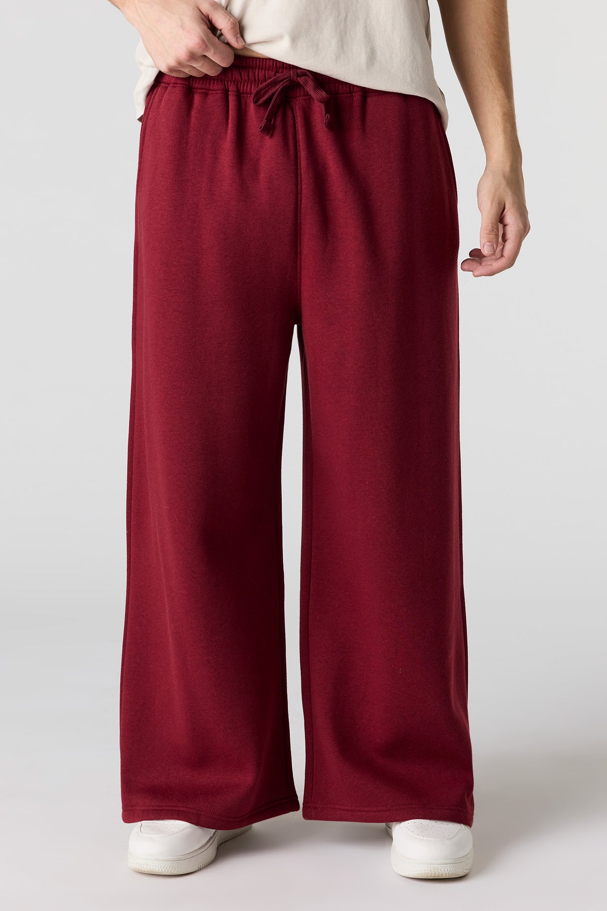 Fleece Ultra Wide Leg Sweatpant - Burgundy