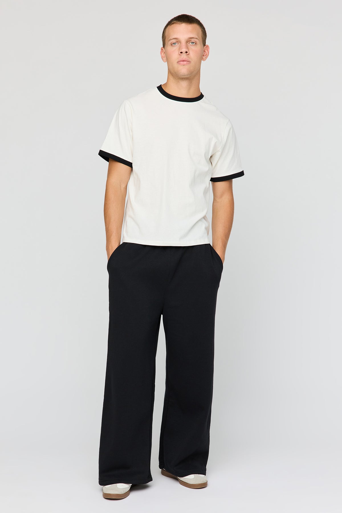 Alt View 2. Fleece Super Wide Leg Sweatpant - Black