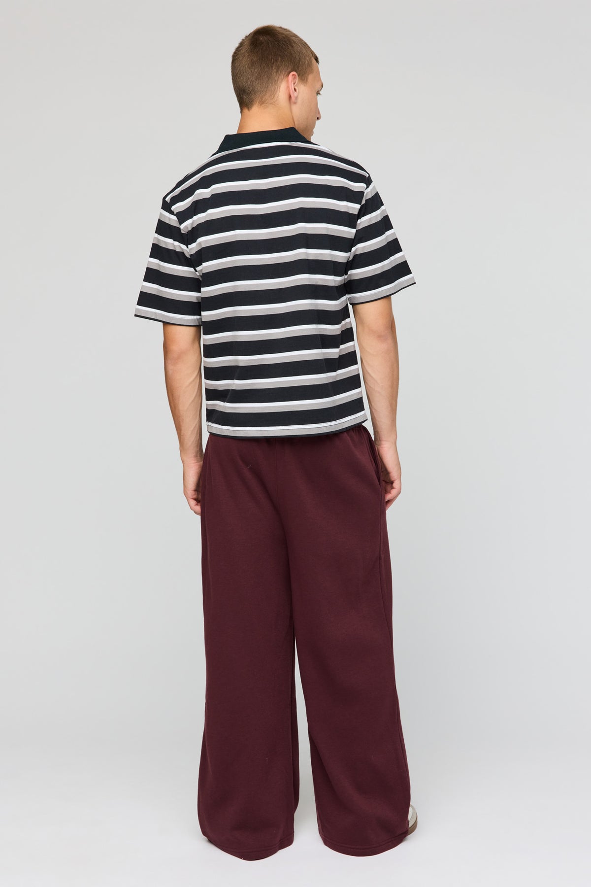 Alt View 3. Fleece Super Wide Leg Sweatpant - Plum