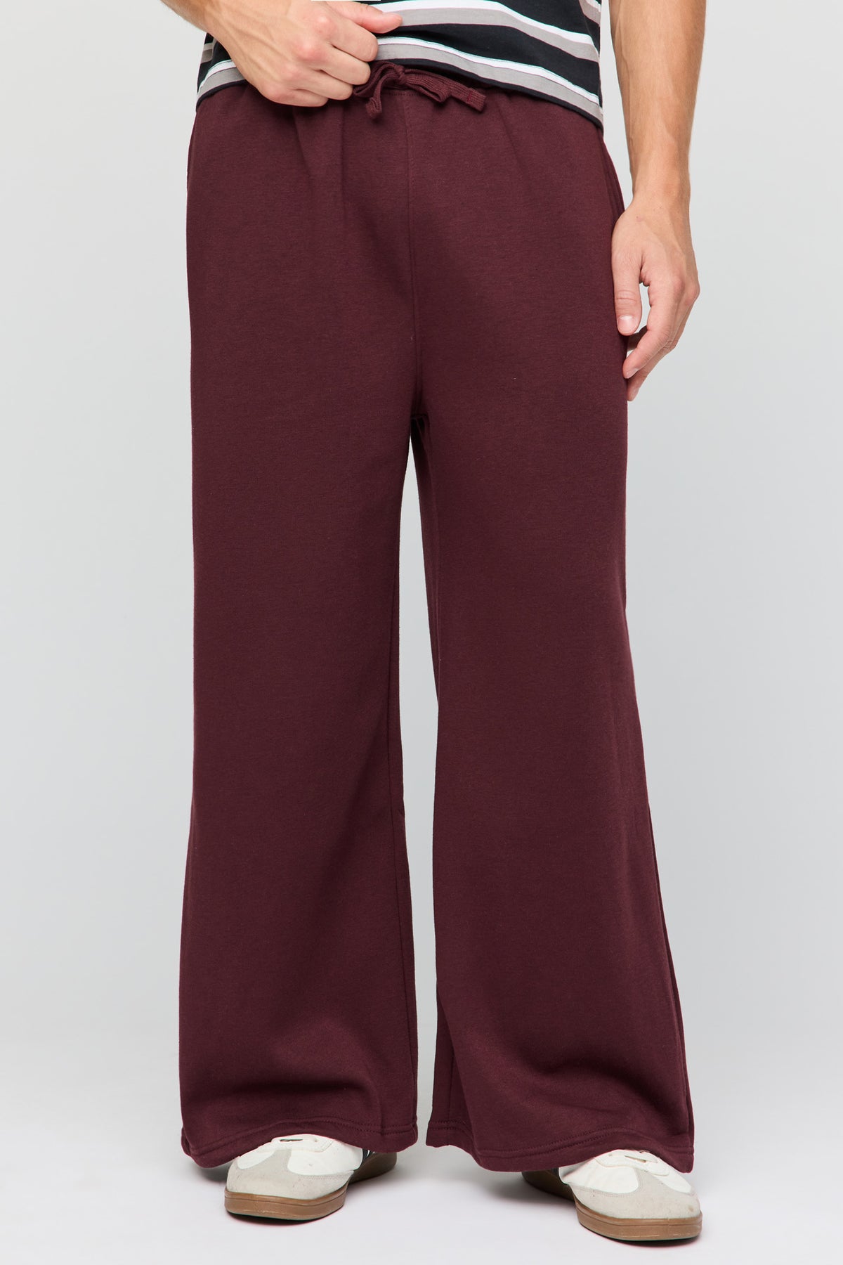 Fleece Super Wide Leg Sweatpant - Plum