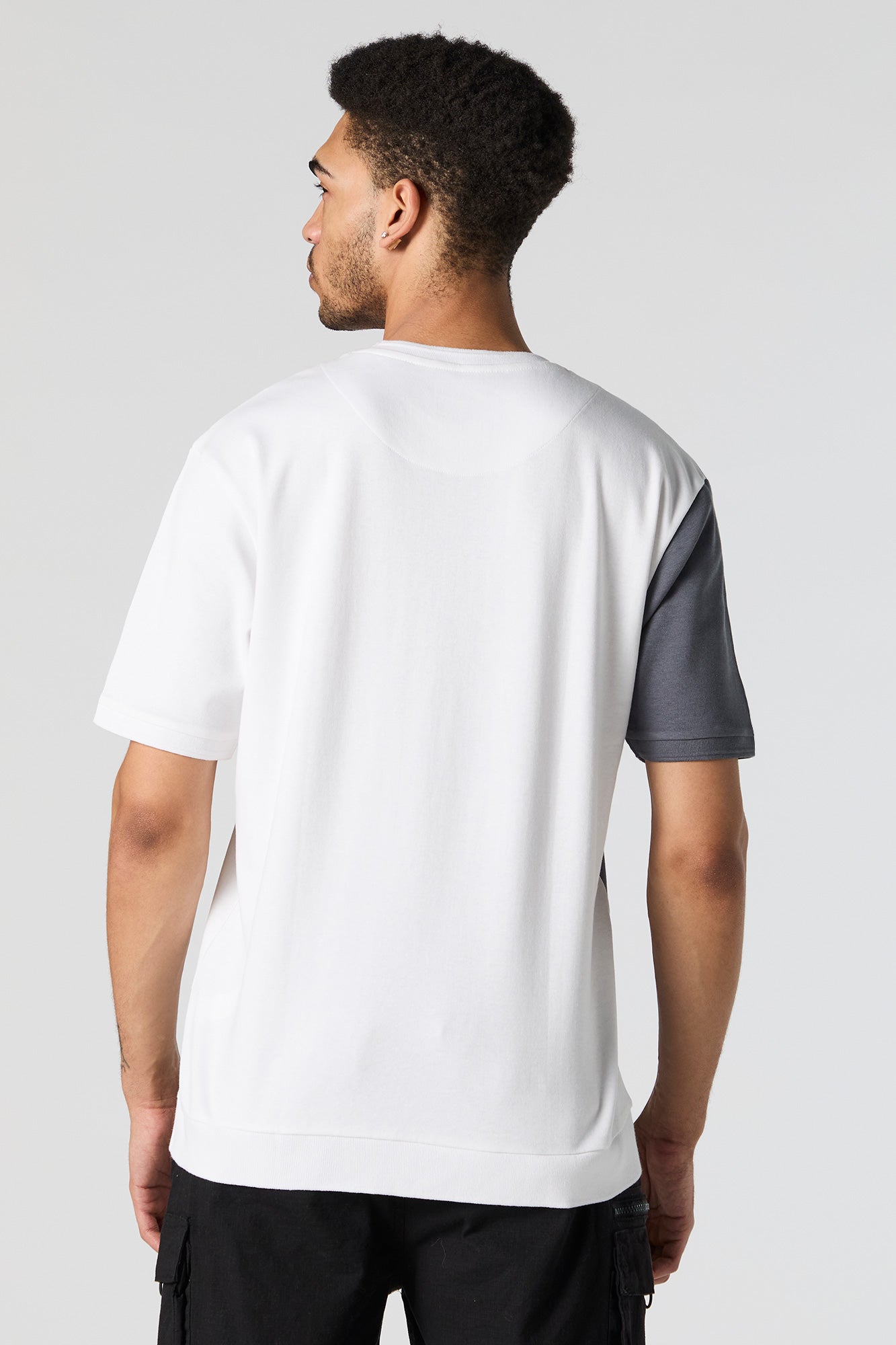 Vertical Striped Colourblock T-Shirt