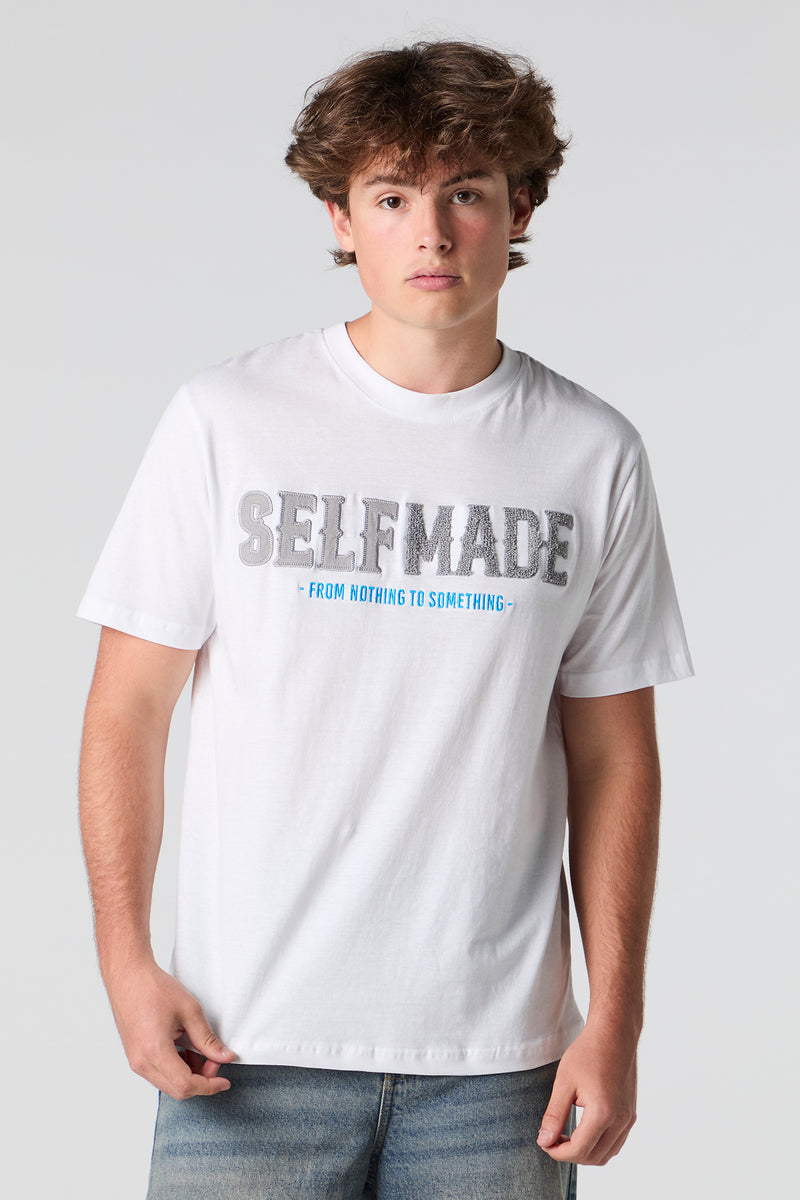 T-shirt à broderie en chenille Self Made