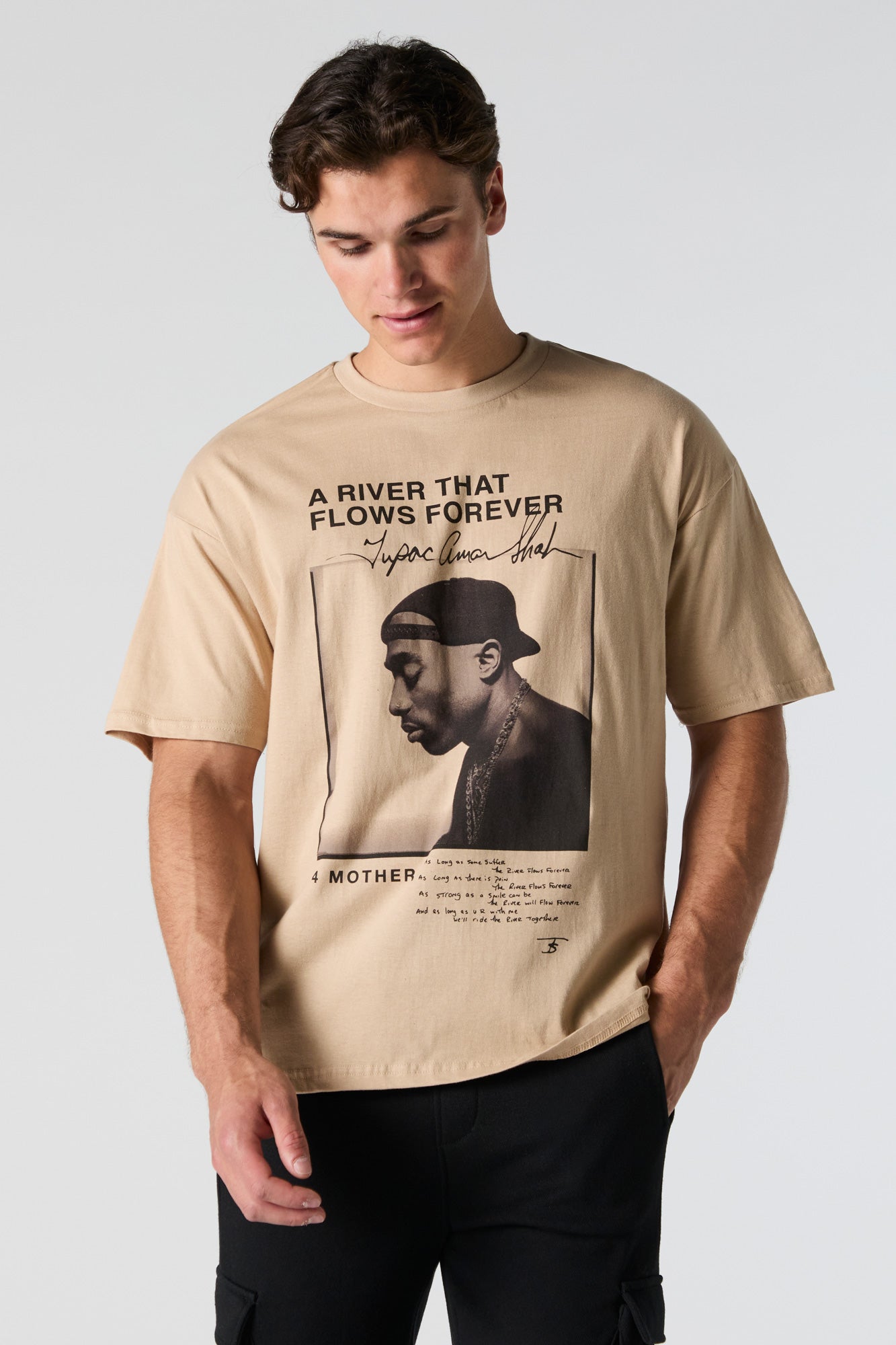 Tupac River Flows Forever Graphic T-Shirt