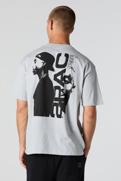 T-shirt à imprimé Tupac Til the End of Time gris