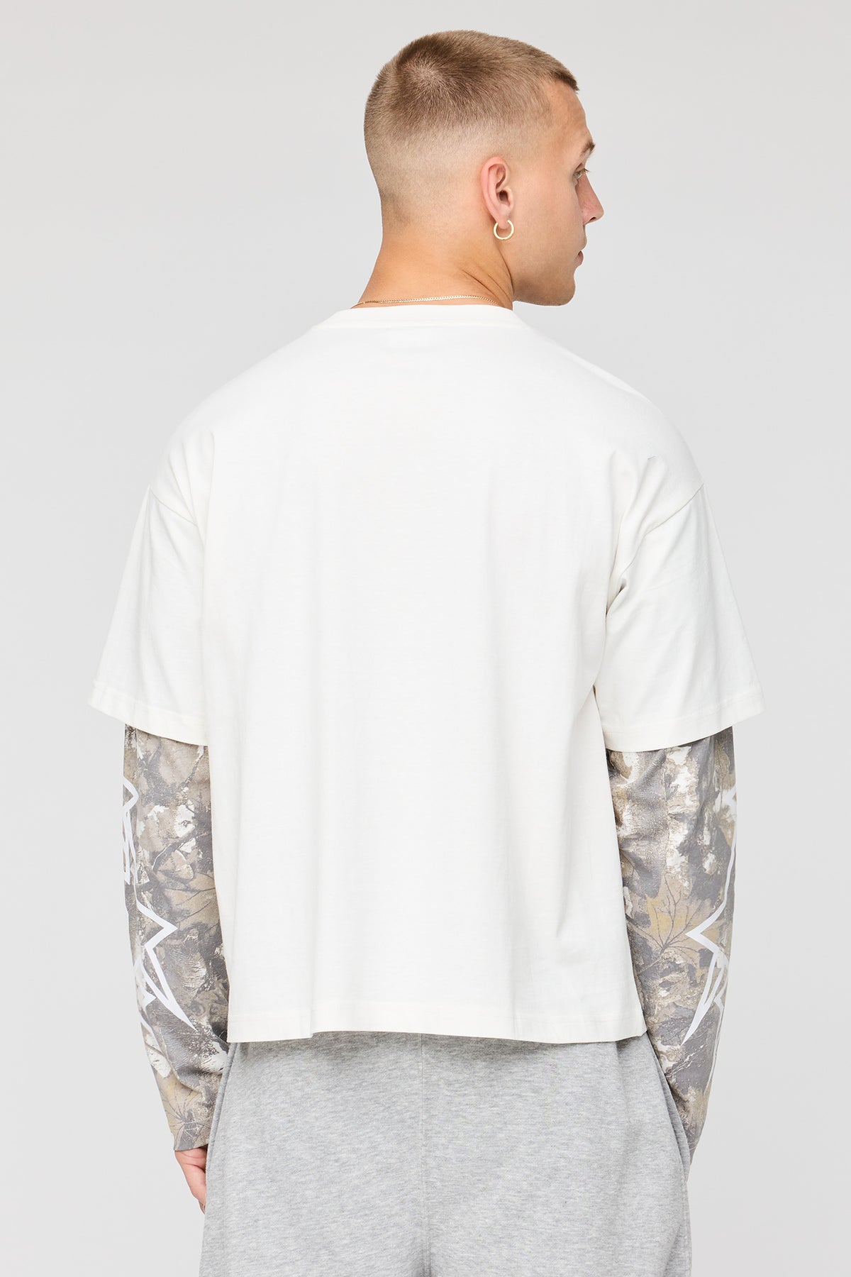 Alt View 2. Layered Twofer Graphic Long Sleeve Top - White